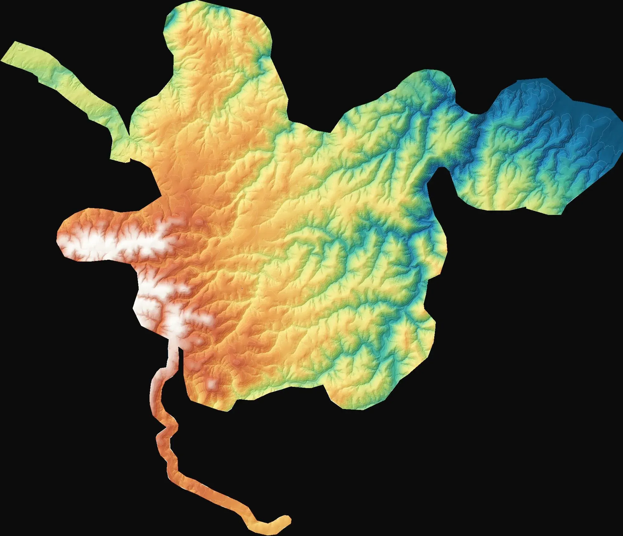 Topographic mapping for three wind farm sites