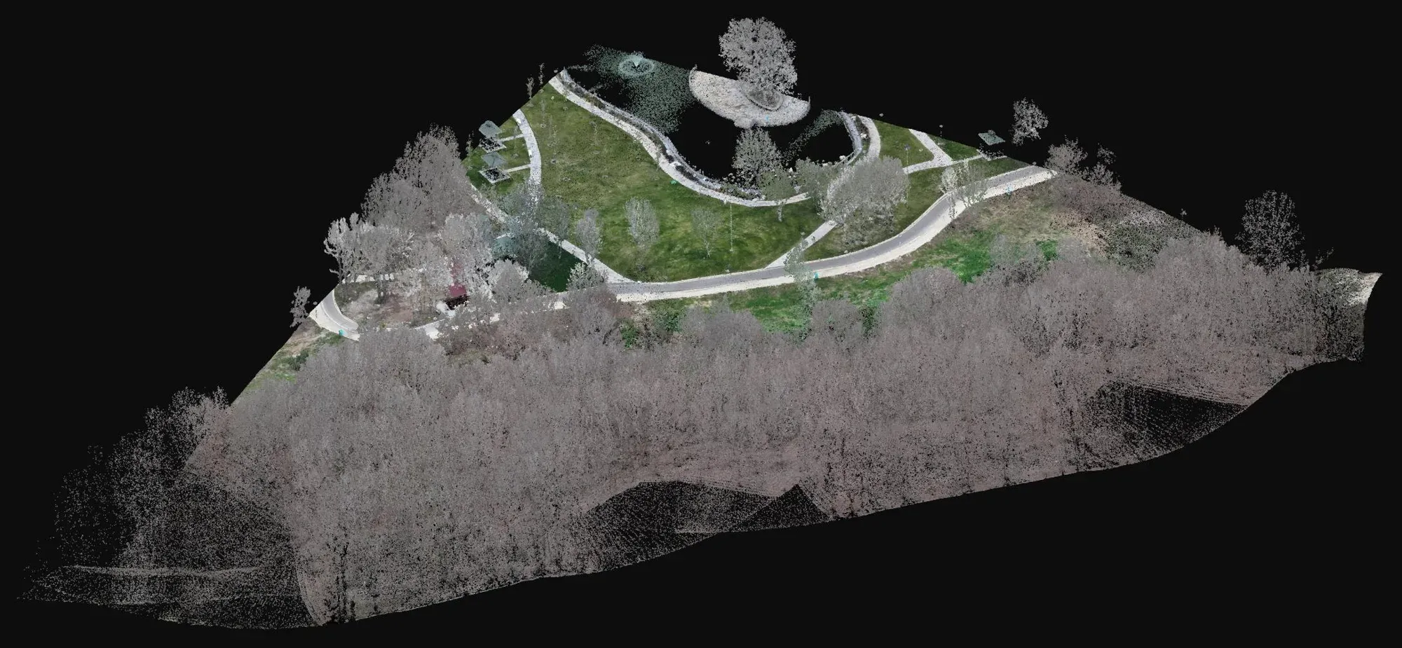 Oblique view of the LiDAR point cloud