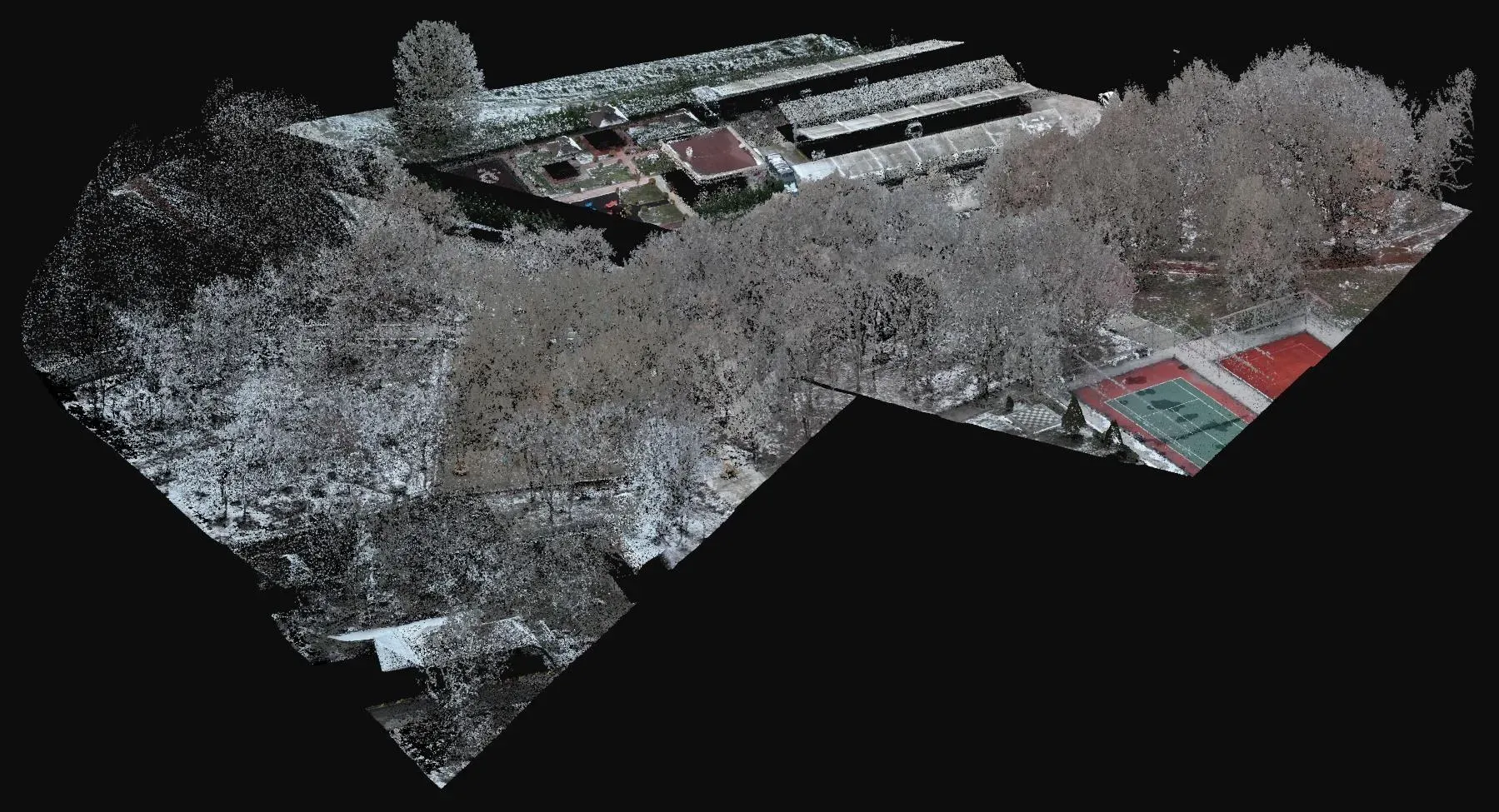 Oblique view of the LiDAR point cloud