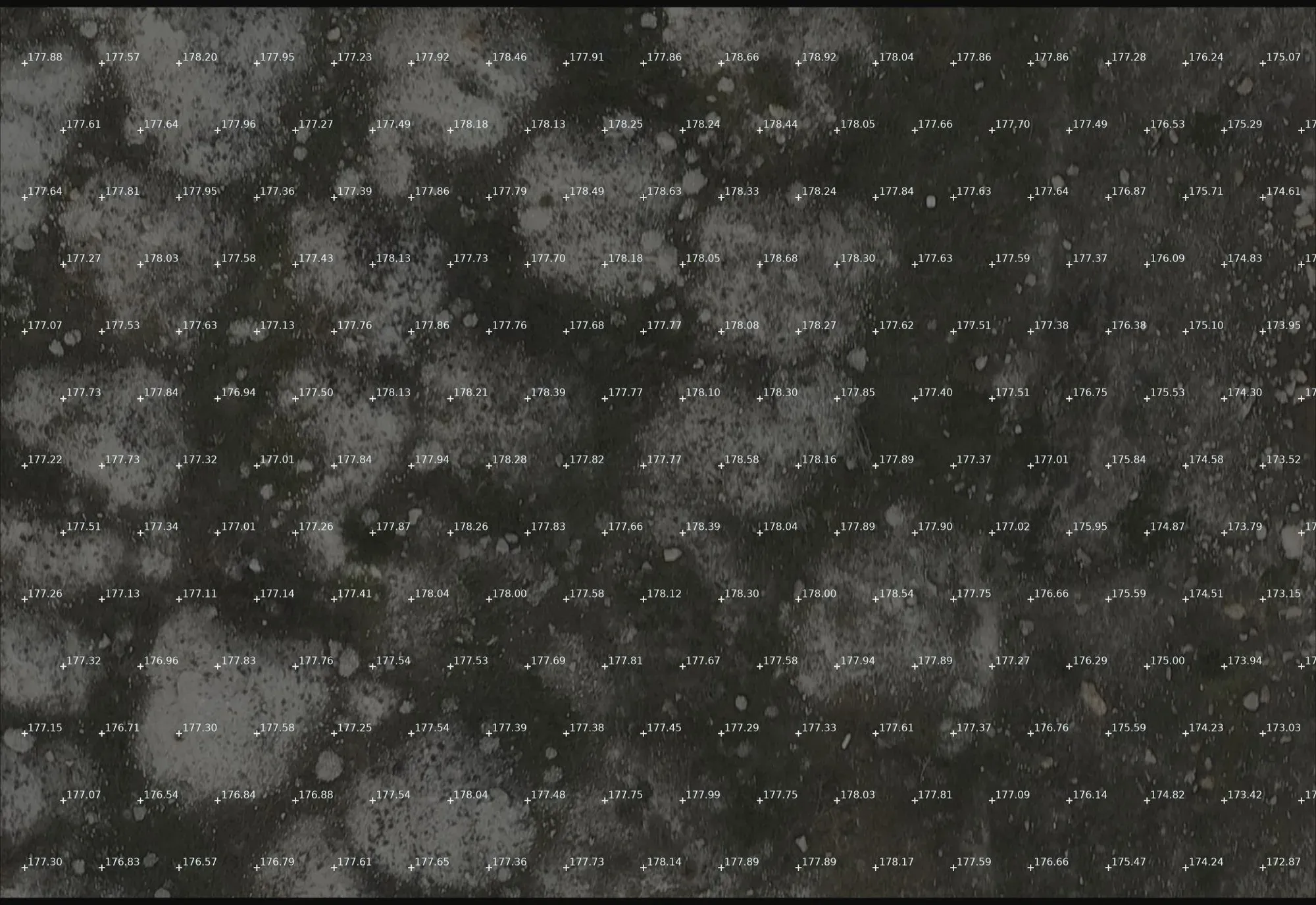 Spot heights with elevations over the orthophoto