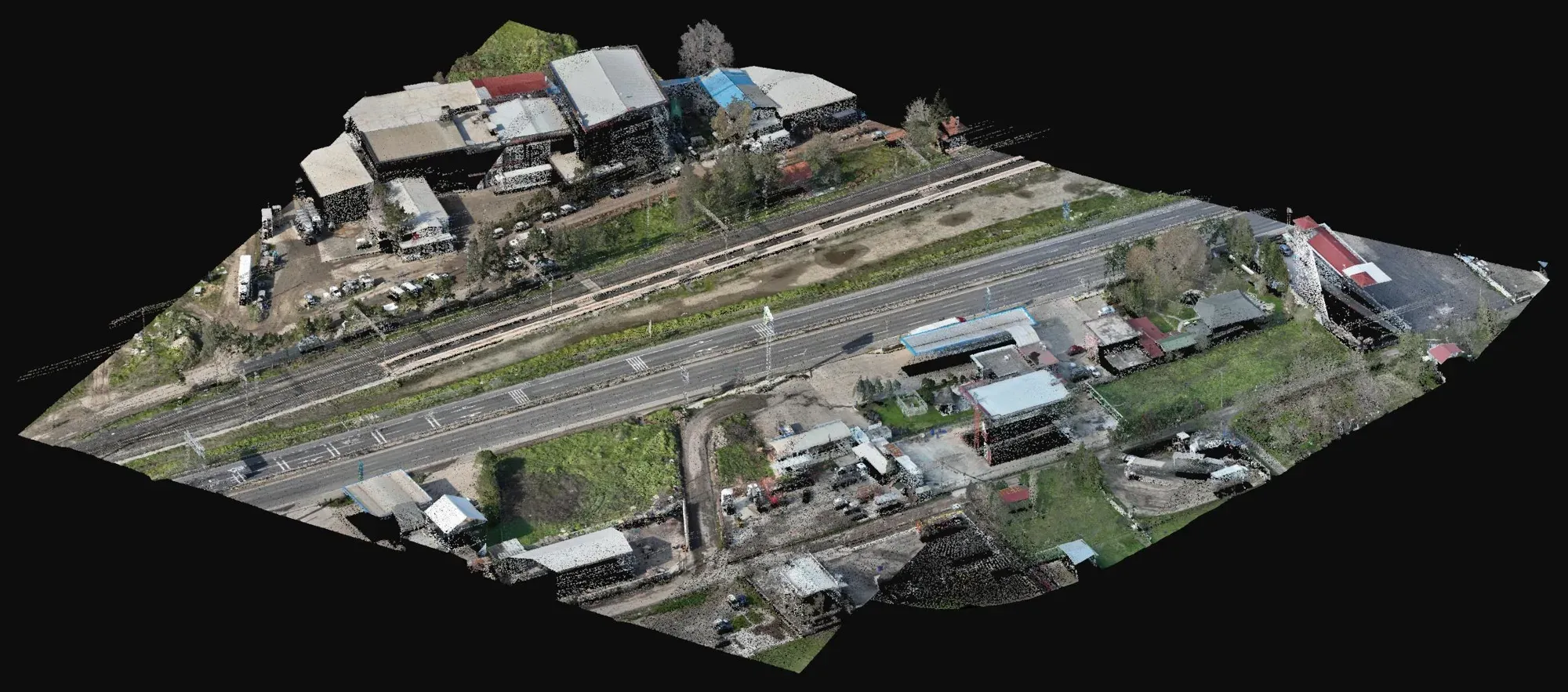 Oblique view of the LiDAR point cloud