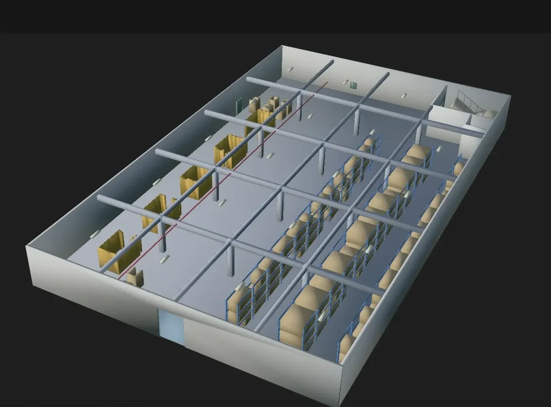 Planta baja del modelo BIM creado a partir del escaneo