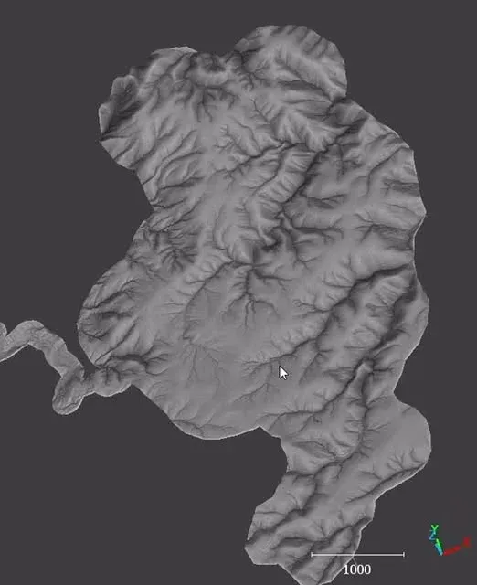 Relieve sombreado obtenido de un modelo digital del terreno
