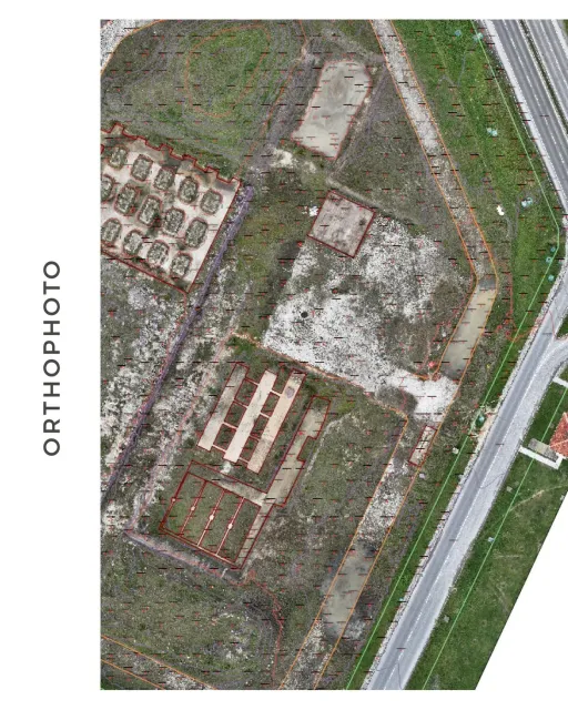 Ortofoto de un yacimiento arqueológico